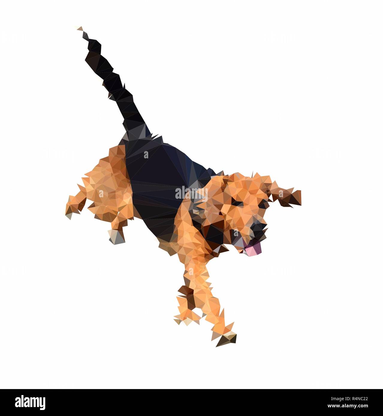 Polygonal dog Stock Photo