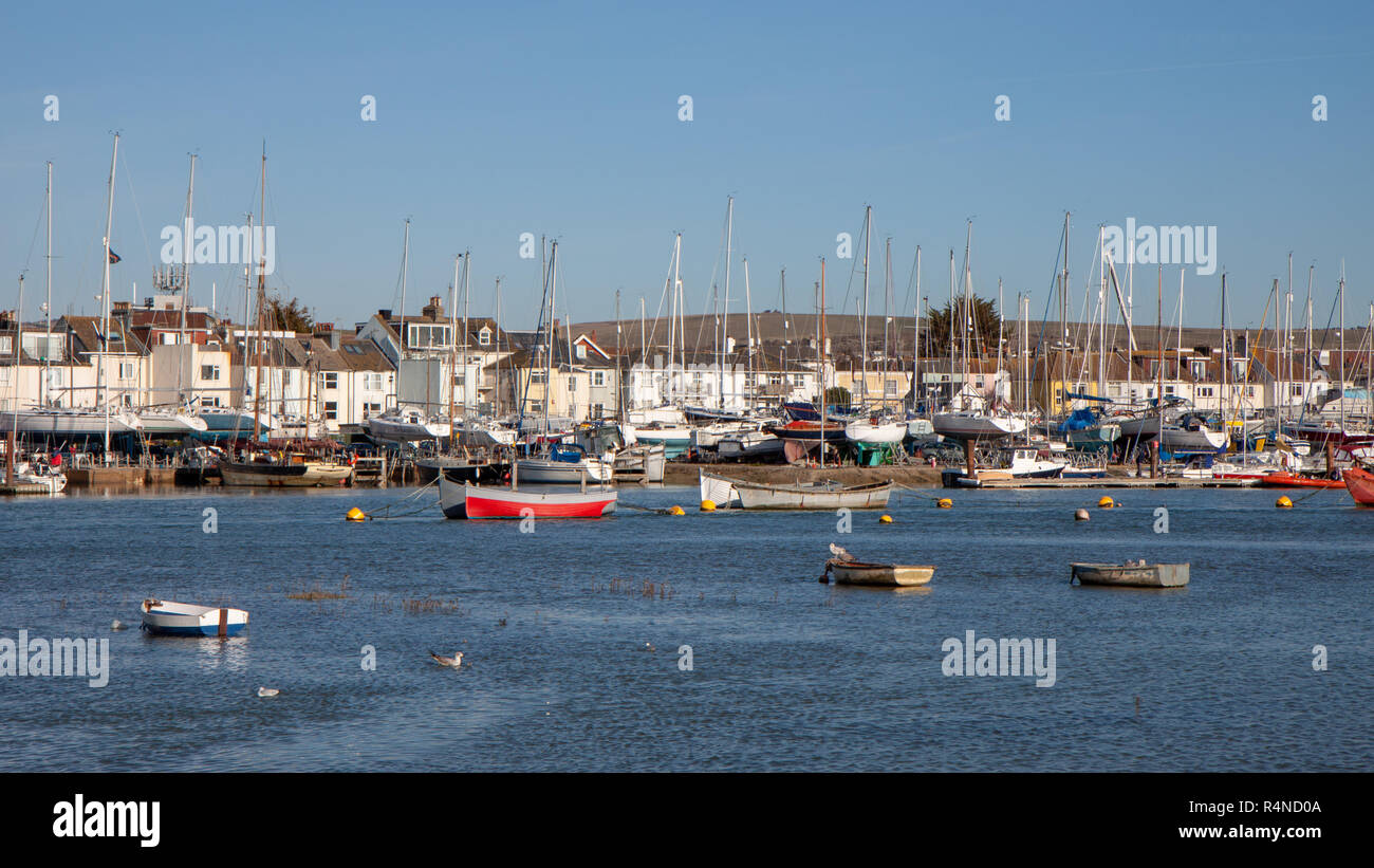 SHOREHAM-BY-SEA, WEST SUSSEX/UK - FEBRUARY 1 : View of the harbour at Shoreham-by-sea West Sussex on February 1, 2010 Stock Photo