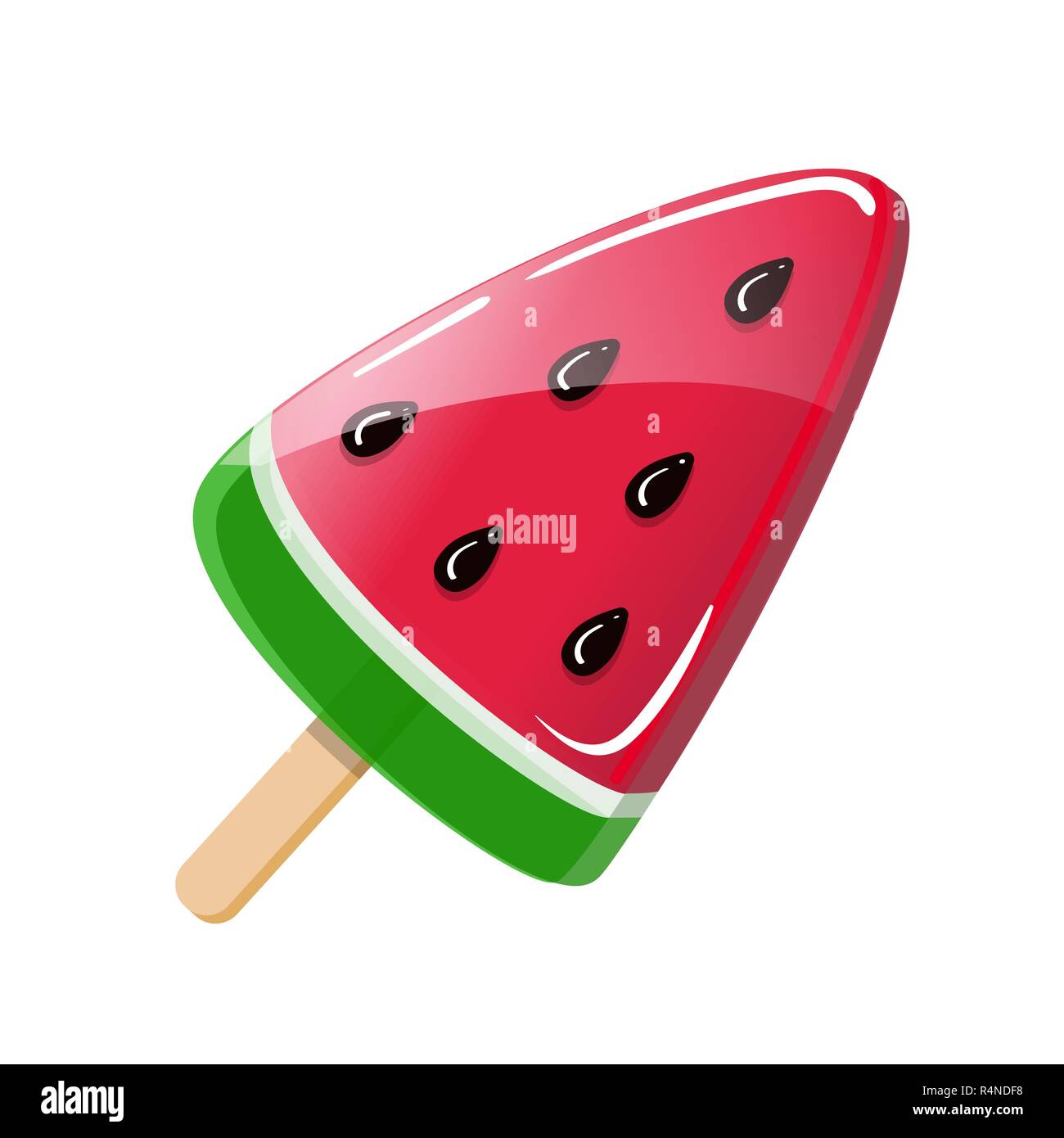 watermelon candy lollipop isolated on white background Stock Vector