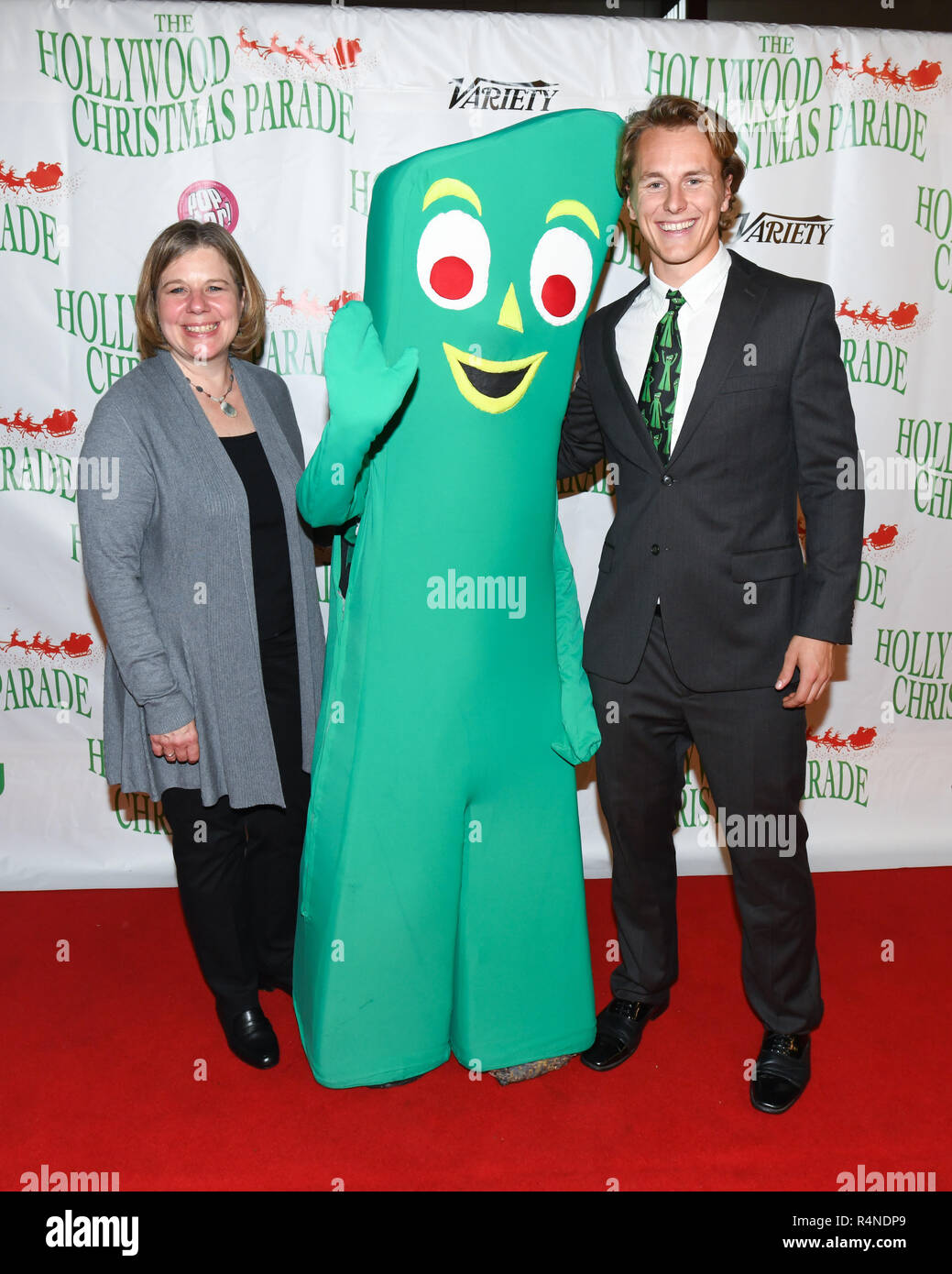 Gumby arrives at the 87th Annual Hollywood Christmas Parade in Hollywood California on November 25, 2018. Stock Photo