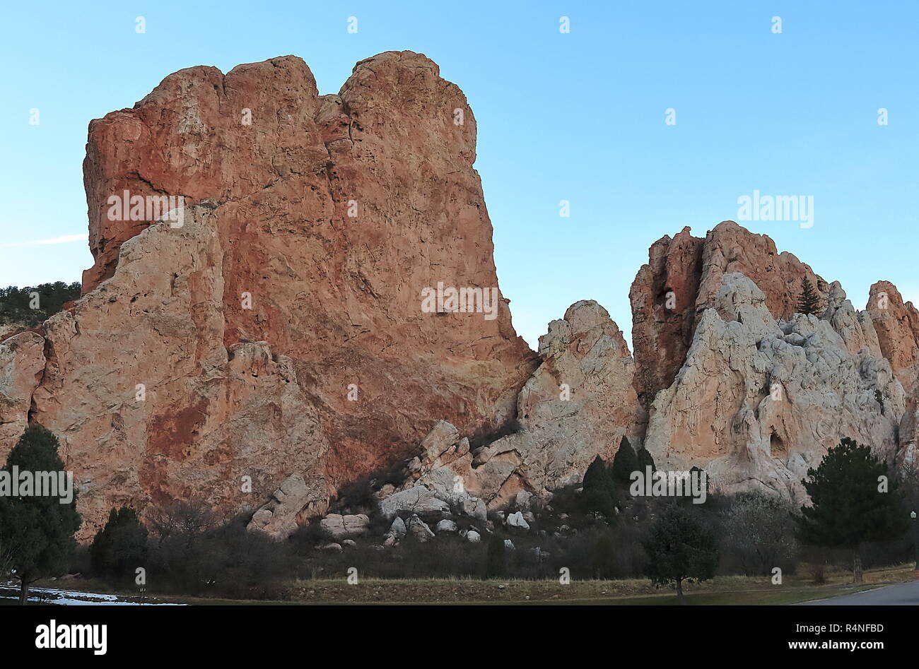 Beautiful rock formation in Colorado Springs near Glen Eyrie Castle Stock Photo