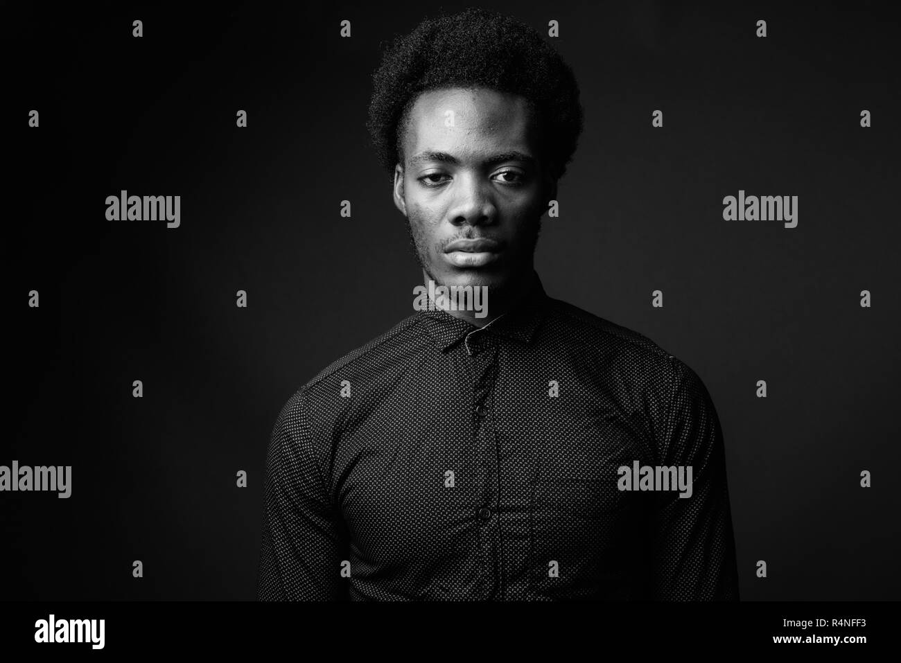 Black and white portrait of handsome African man Stock Photo - Alamy