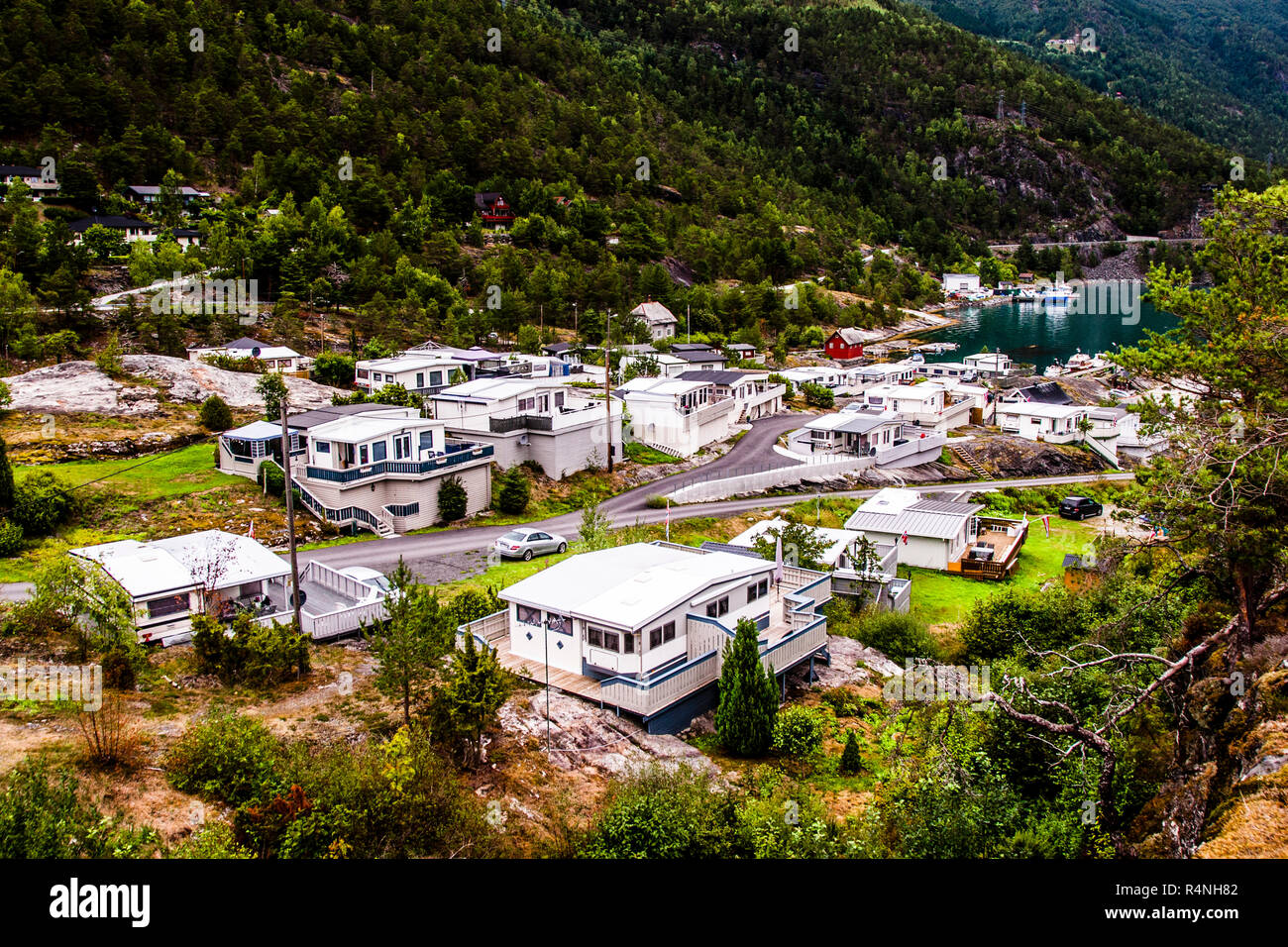 Mobile Homes in Viken Gjestehavn, Norway Stock Photo