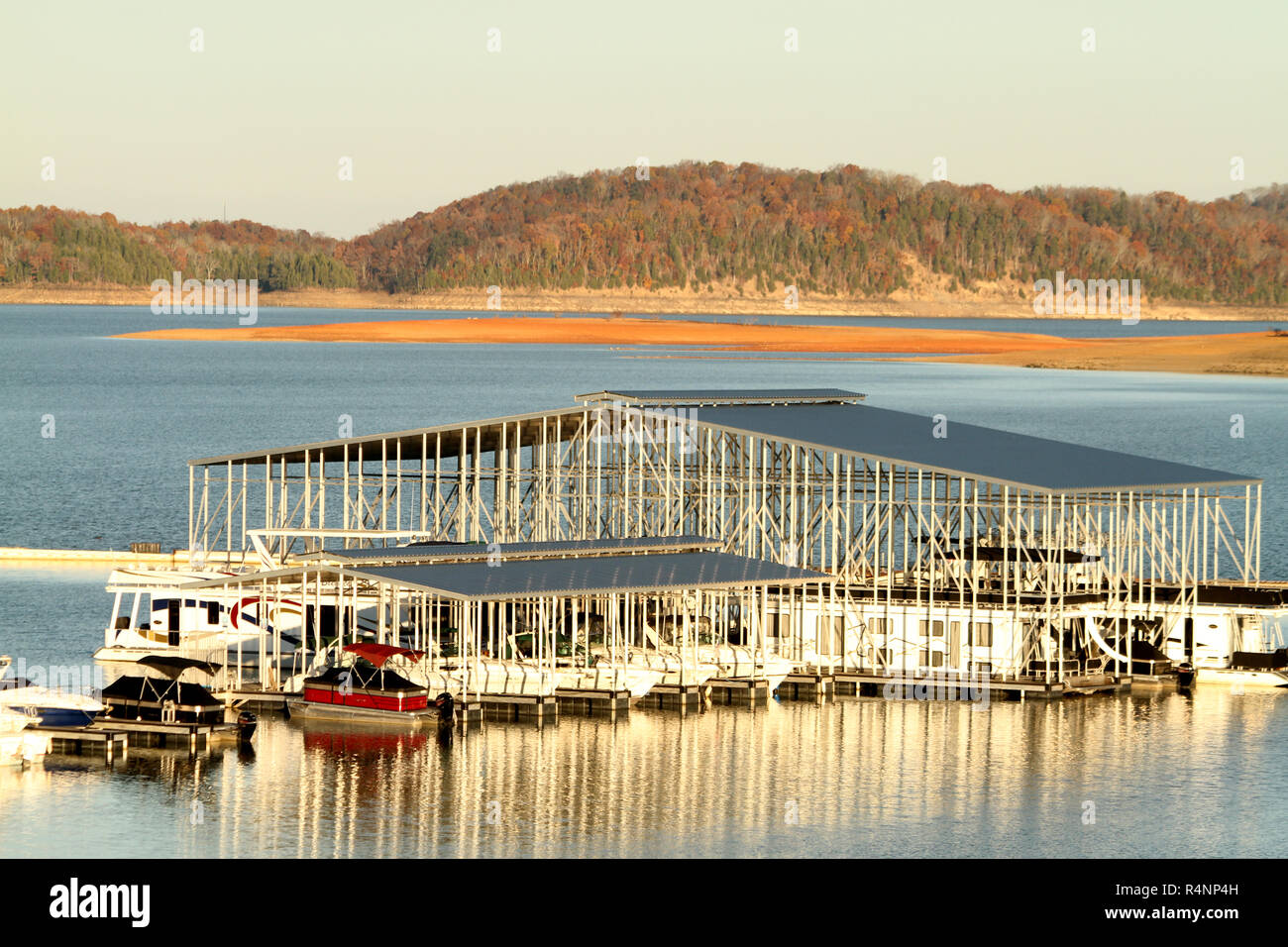 Boats docked in a marina at Douglas Lake, TN, USA Stock Photo Alamy