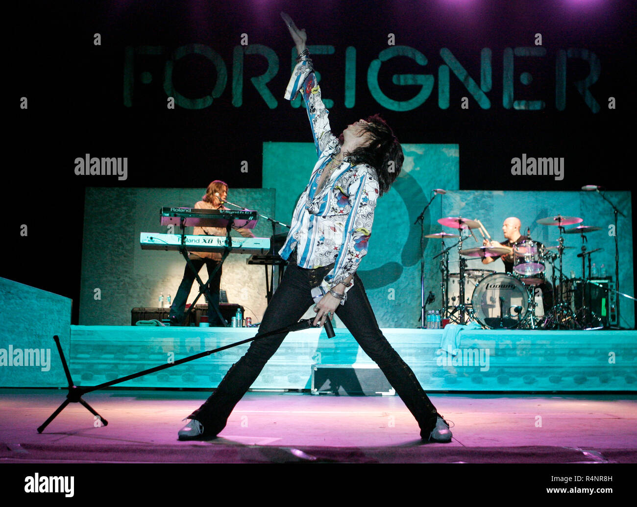Kelly Hansen with Foreigner performs in concert at the Mizner Park Amphitheatre in Boca Raton, Florida on December 29, 2007. Stock Photo