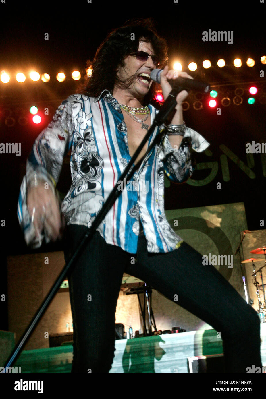 Kelly Hansen with Foreigner performs in concert at the Mizner Park Amphitheatre in Boca Raton, Florida on December 29, 2007. Stock Photo