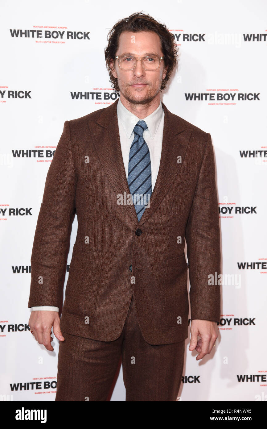 LONDON, UK. November 27, 2018: Matthew McConaughey at the 'White Boy Rick' screening at the Picturehouse Central, London. Picture: Steve Vas/Featureflash Credit: Paul Smith/Alamy Live News Stock Photo