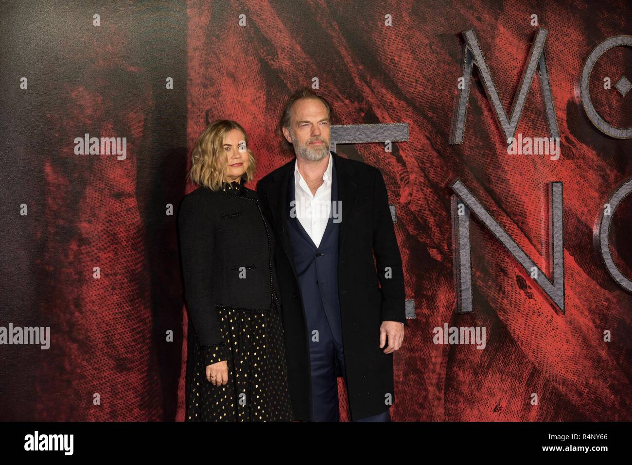 London, UK. 27th November, 2018. Katrina Greenwood and Hugo Weaving