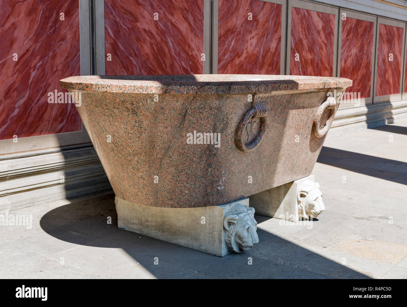 Altes museum ancient stone marble bath in Berlin, Germany. Stock Photo