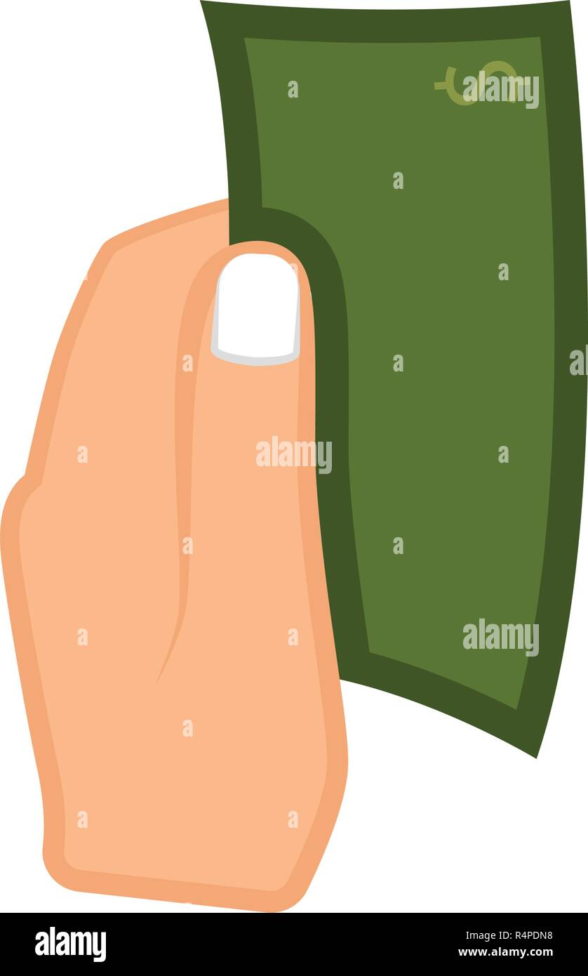 Hand holding a dollar bill Stock Vector Image & Art - Alamy