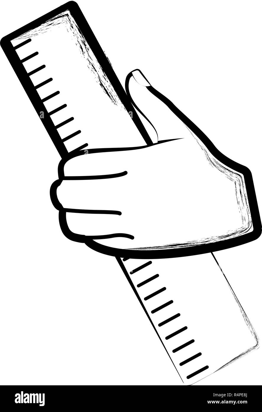 Sketch of a hand holding a ruler Stock Vector Image & Art Alamy