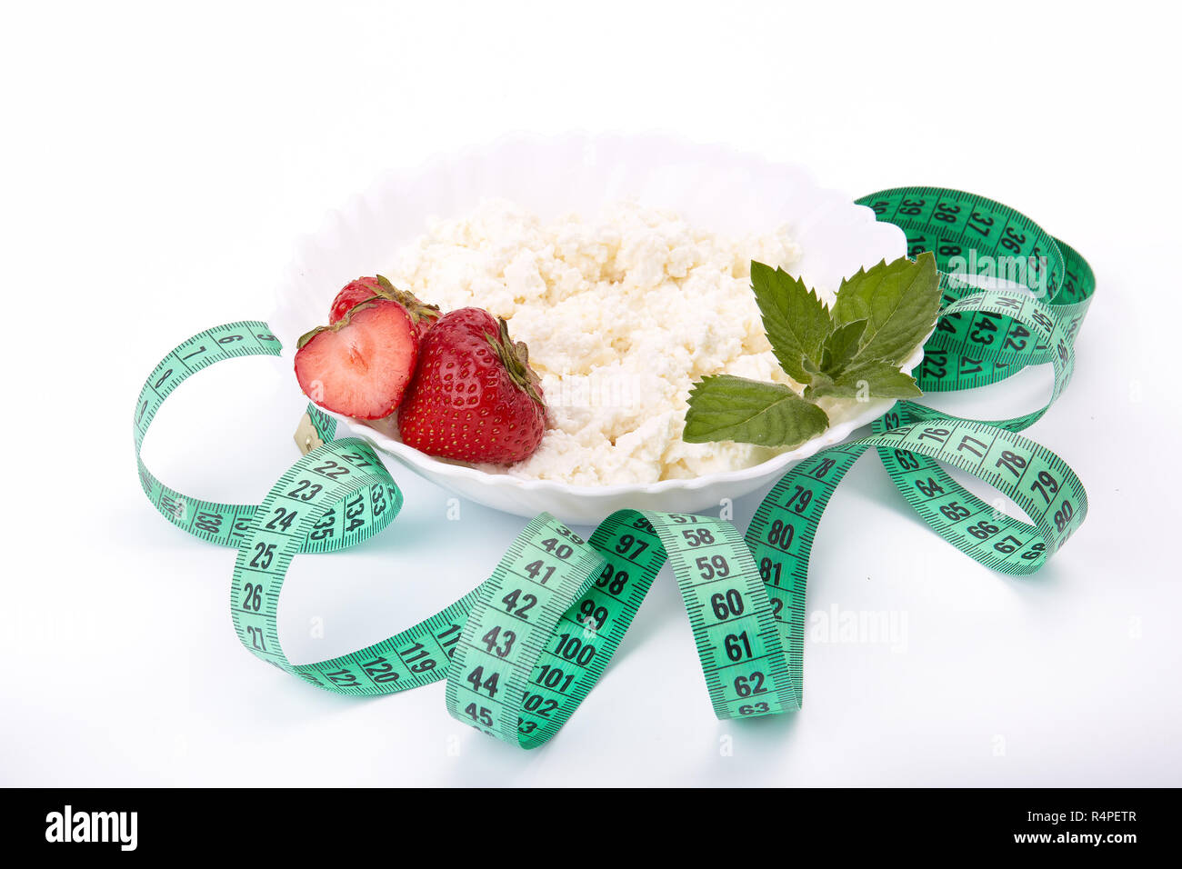Cottage Cheese And Measuring Tape Stock Photo 226688023 Alamy