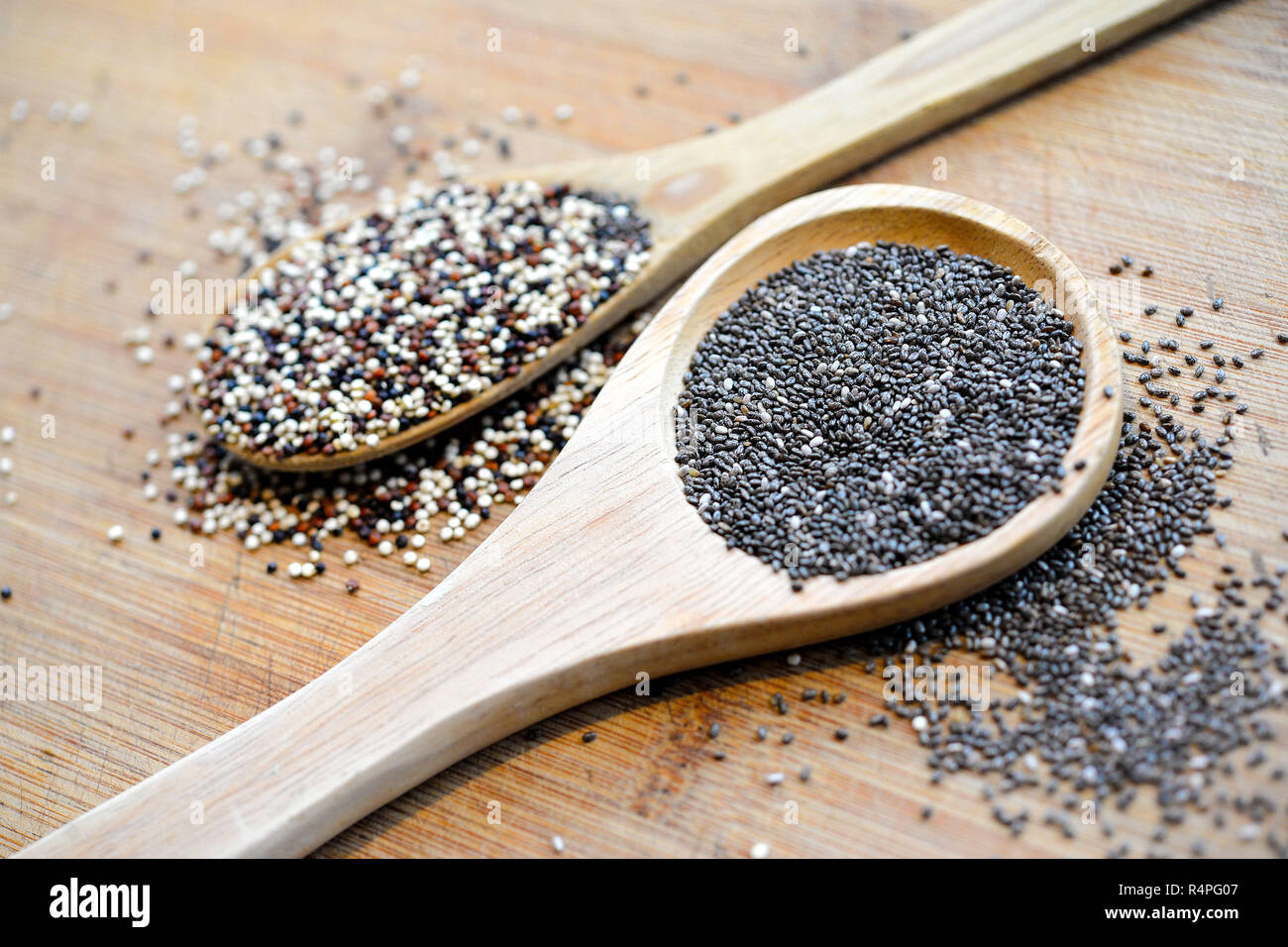 quinoa chia seed spoon Stock Photo
