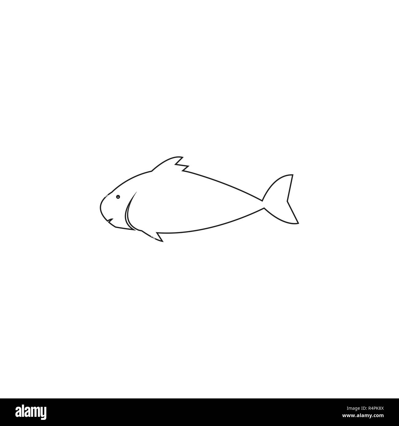 Small fish sketch icon Royalty Free Vector Image