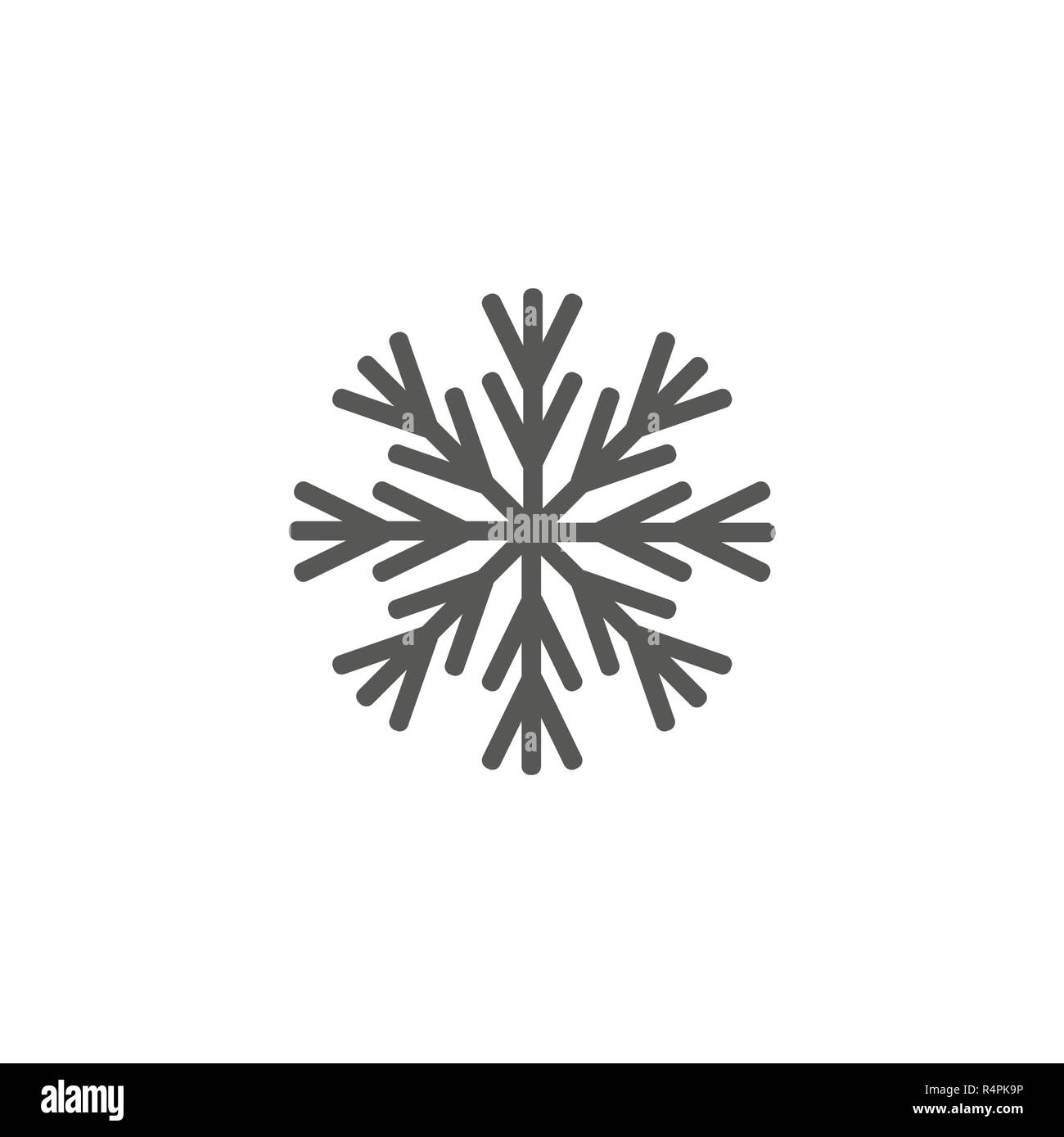Snowflake icon. Flat vector illustration in black on white background ...