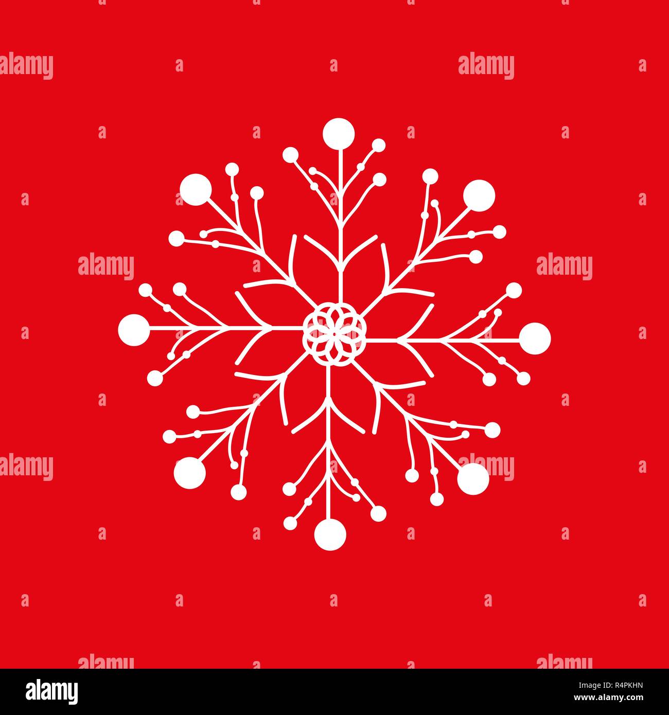 Christmas snowflake isolated on red background Stock Vector Image & Art ...