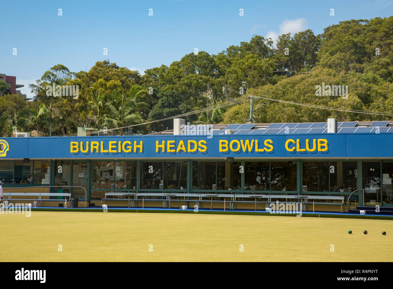 Burleigh heads bowling bowls club on the Gold Coast,Queensland,Australia Stock Photo