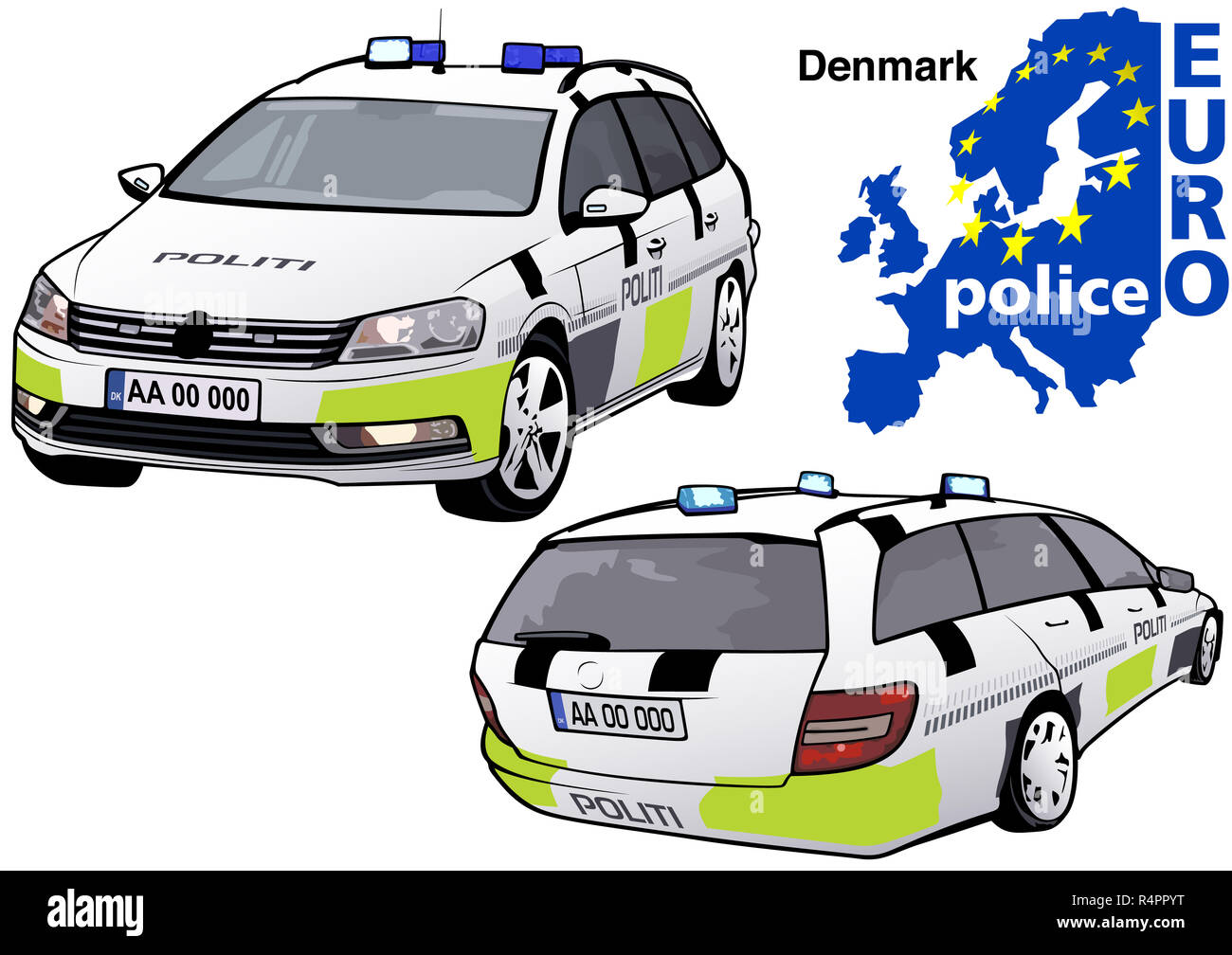 Denmark Police Car Stock Photo Alamy