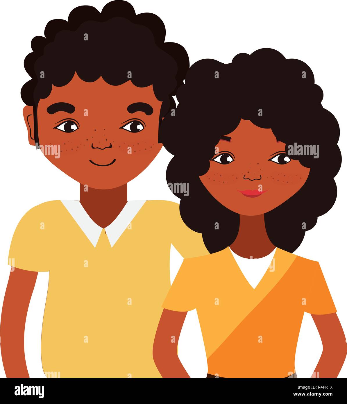 Couple woman and man smiling cartoon vector illustration graphic design ...