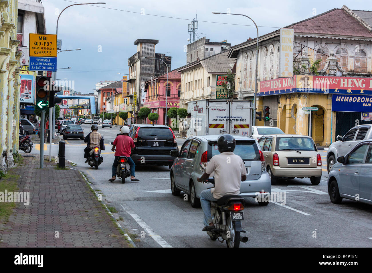 Ipoh, Malaysia.  Street Scene and Local Architecture. Stock Photo