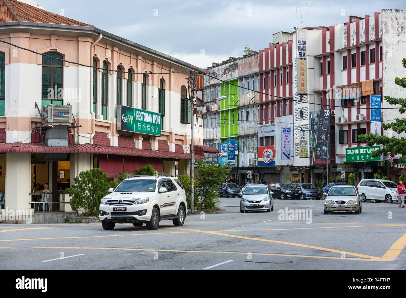 Ipoh, Malaysia.  Street Scene and Local Architecture. Stock Photo