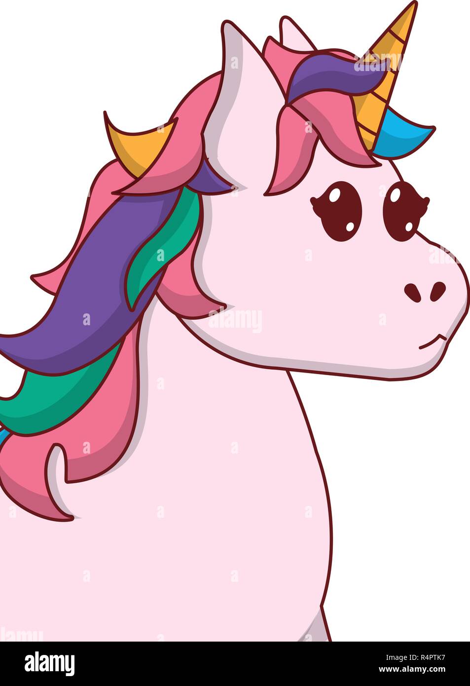 cute magic unicorn isolated cartoon vector illustration graphic design ...