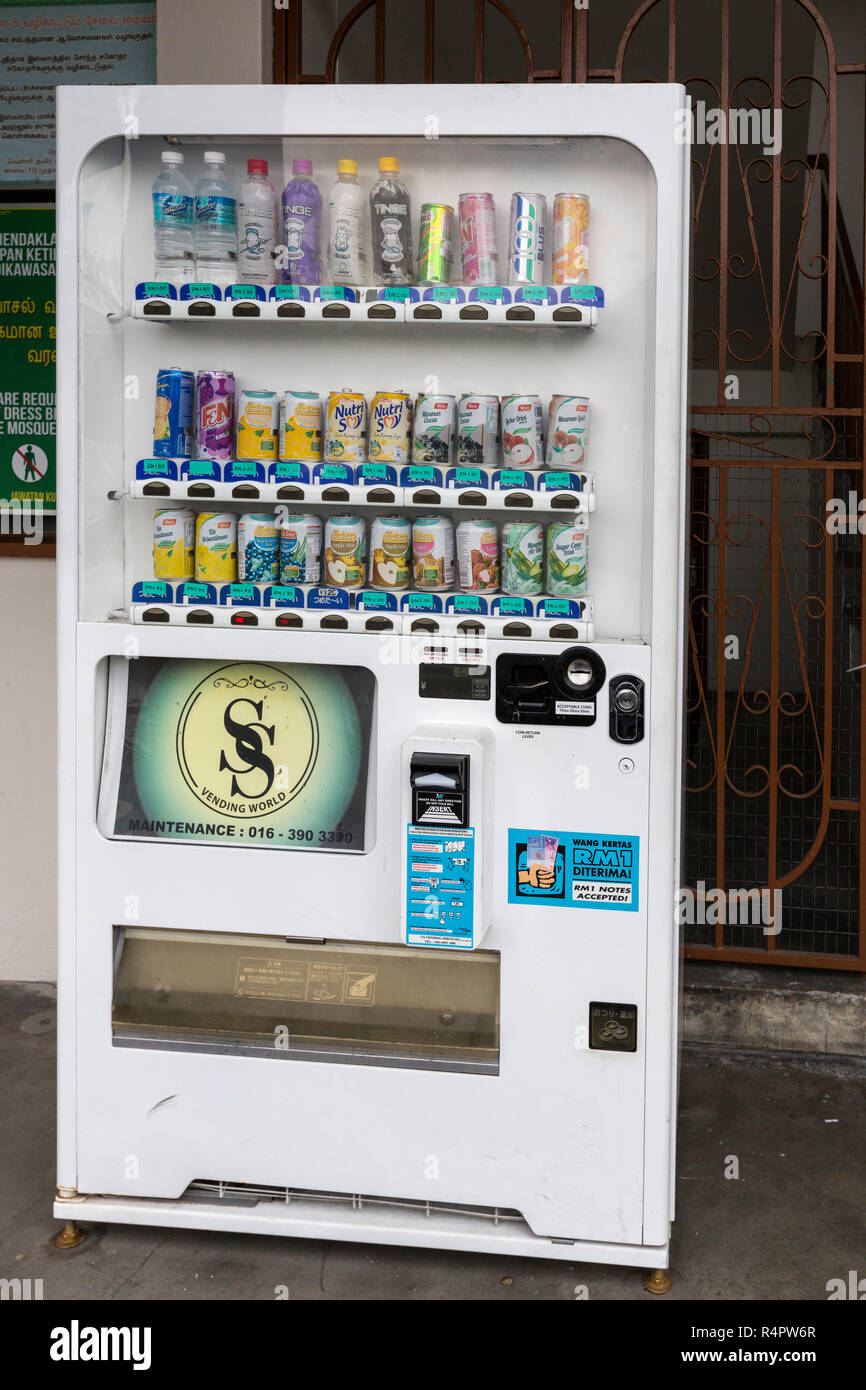 Water and Juice Vending Machine, Ipoh, Malaysia. Stock Photo