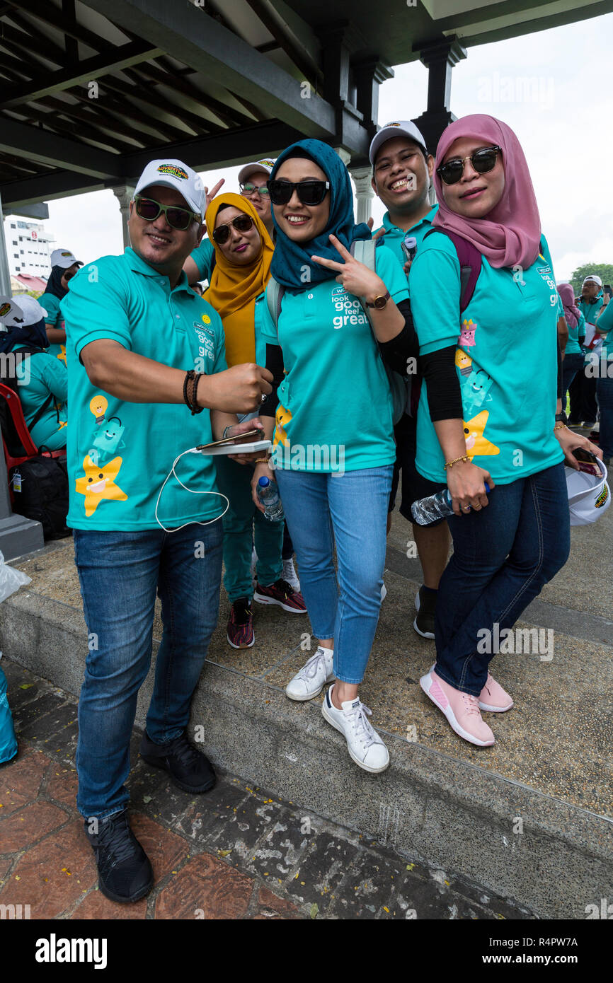 Young Malaysians on a Company Team-building Exercise, Ipoh, Malaysia. Stock Photo