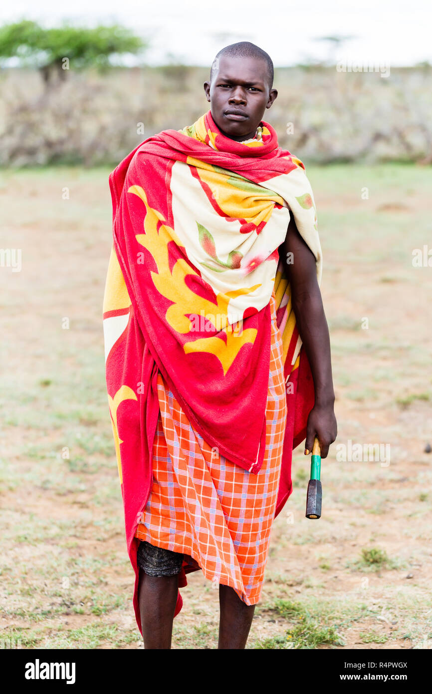 Portrait of Massai man Stock Photo - Alamy