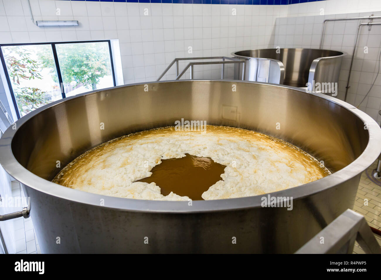 Kettle with original wort in beer brewery Stock Photo Alamy