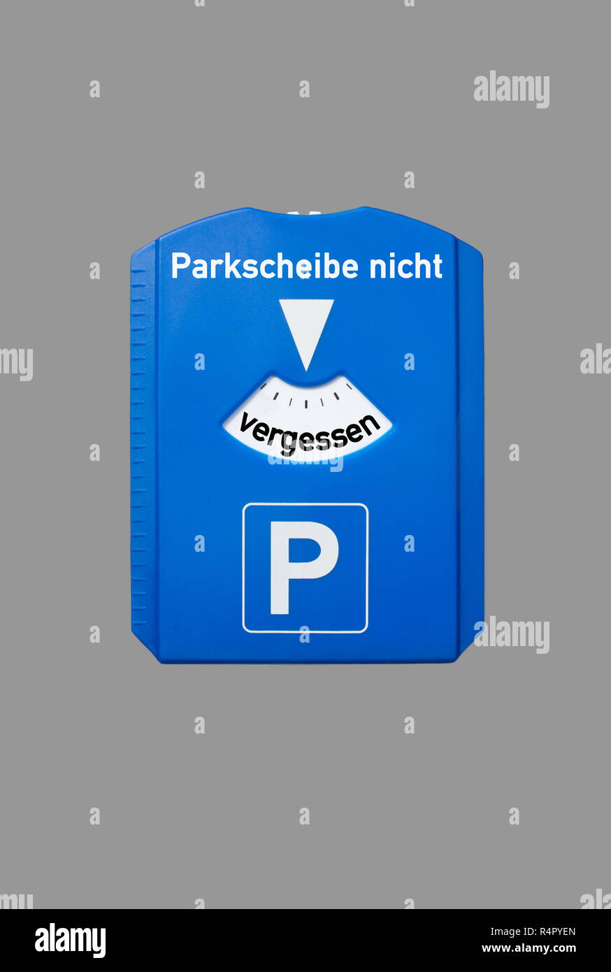 do not a parking disc with the words parking disc Stock Photo