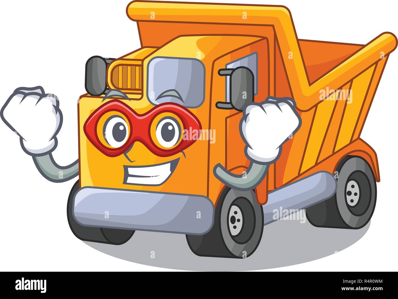 Super hero cartoon truck transportation on the road Stock Vector