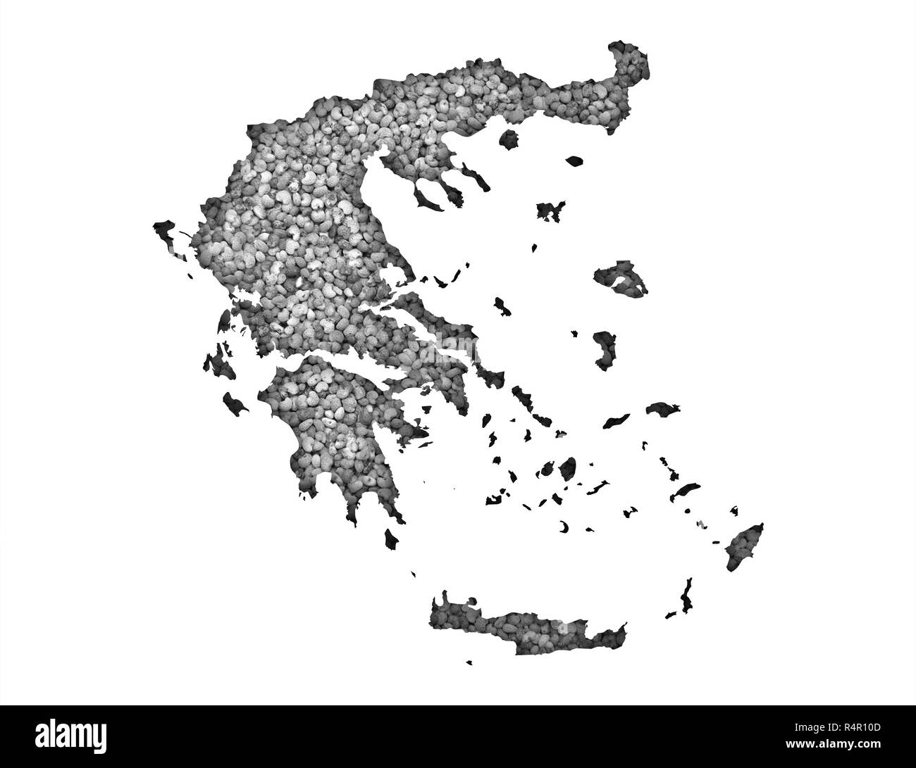 map of greece on texturerr Stock Photo