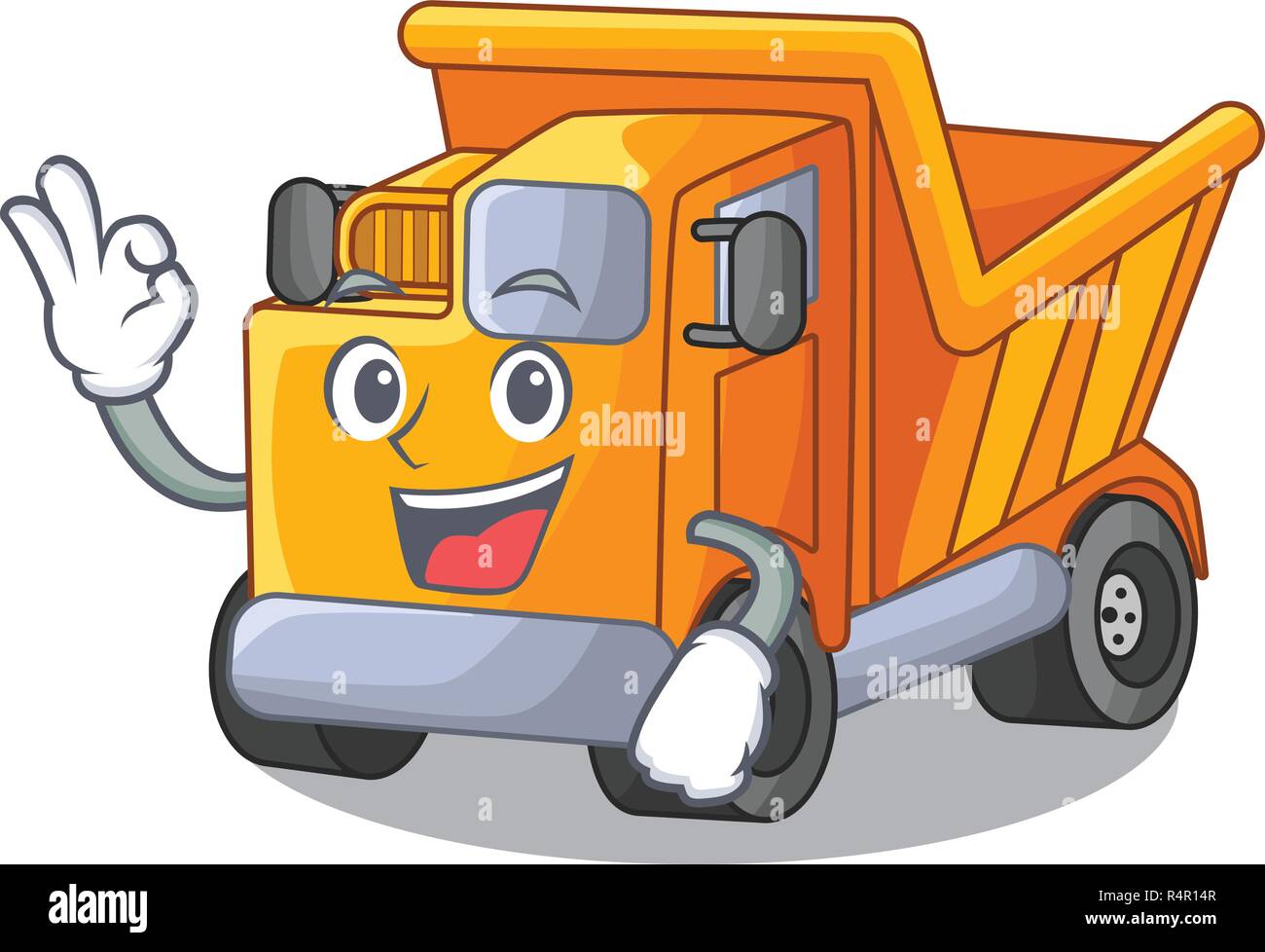 Okay cartoon truck transportation on the road Stock Vector