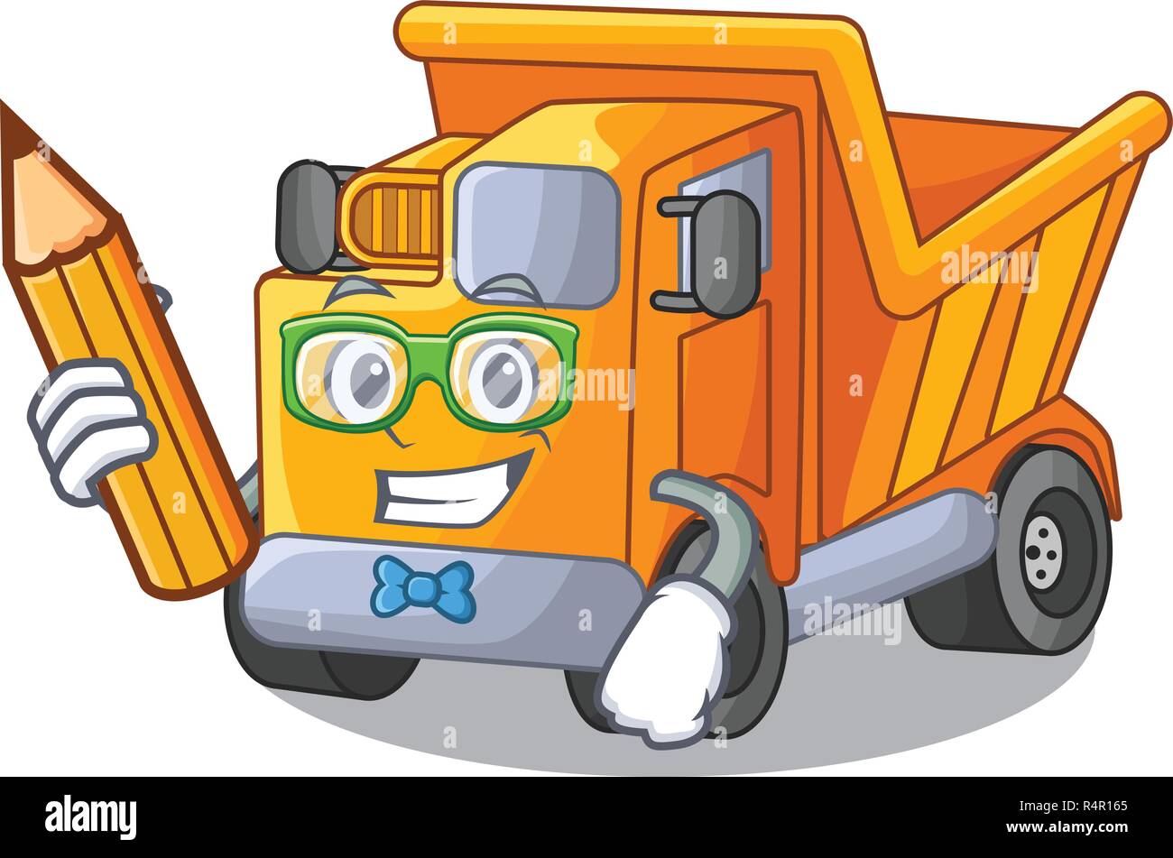Student cartoon truck transportation on the road Stock Vector