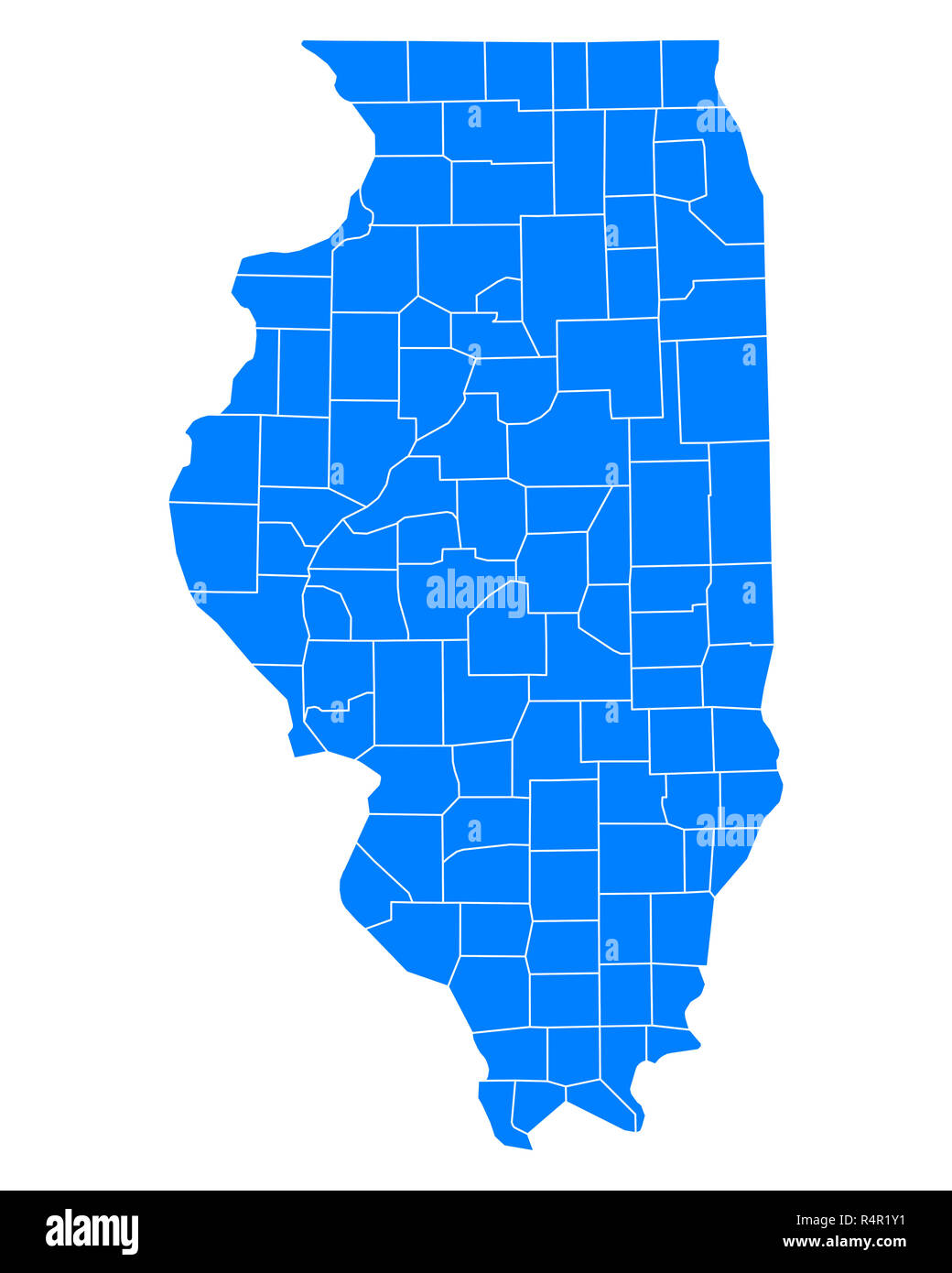 State of illinois map with counties hires stock photography and images Alamy