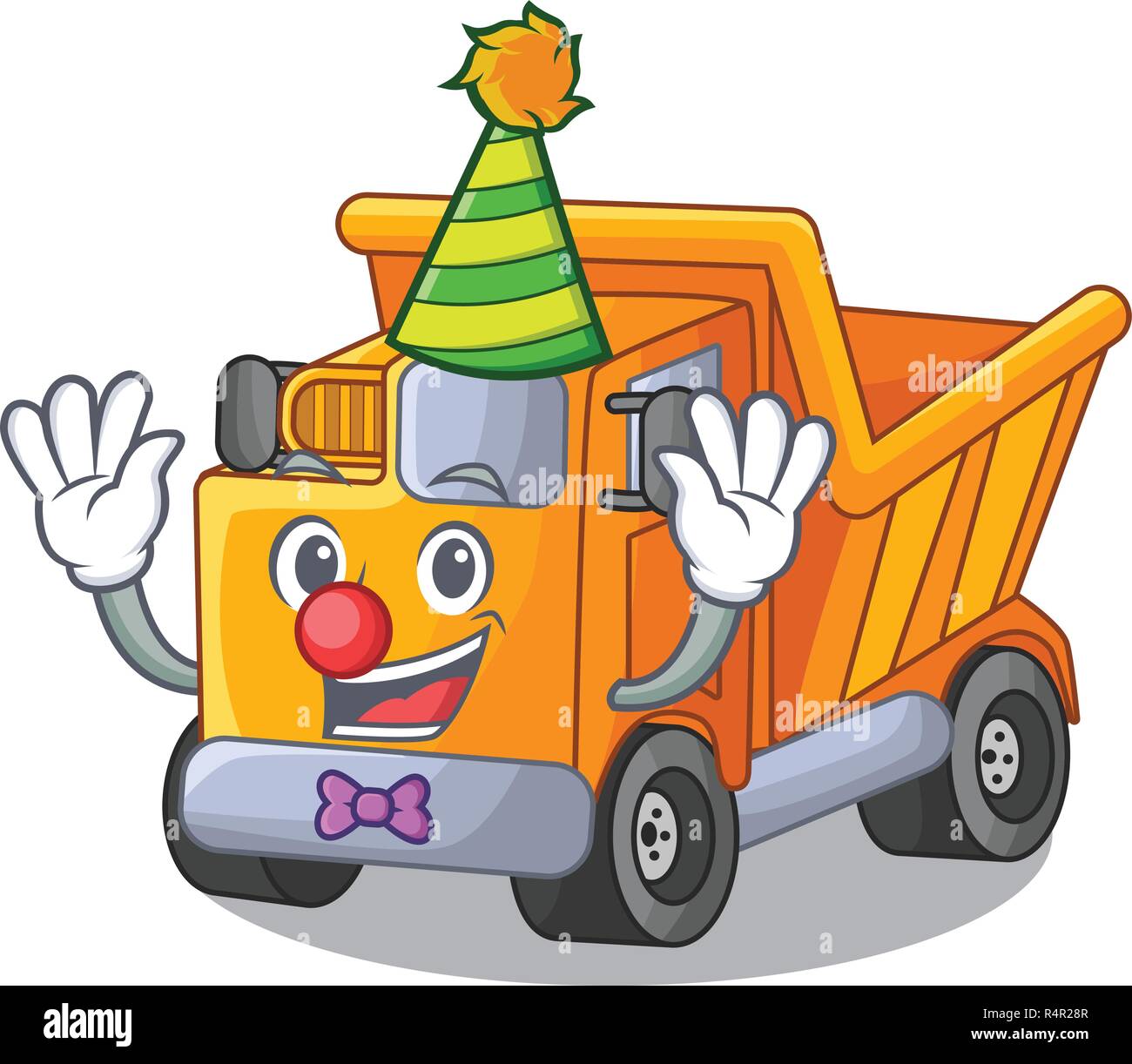 Clown character truck dump on trash construction Stock Vector Image ...