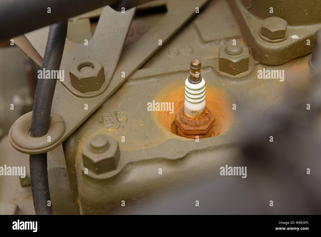 old spark plug of an vintage car Stock Photo Alamy