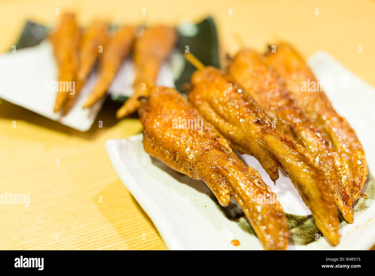 Roasted chicken wing in restaurant Stock Photo Alamy