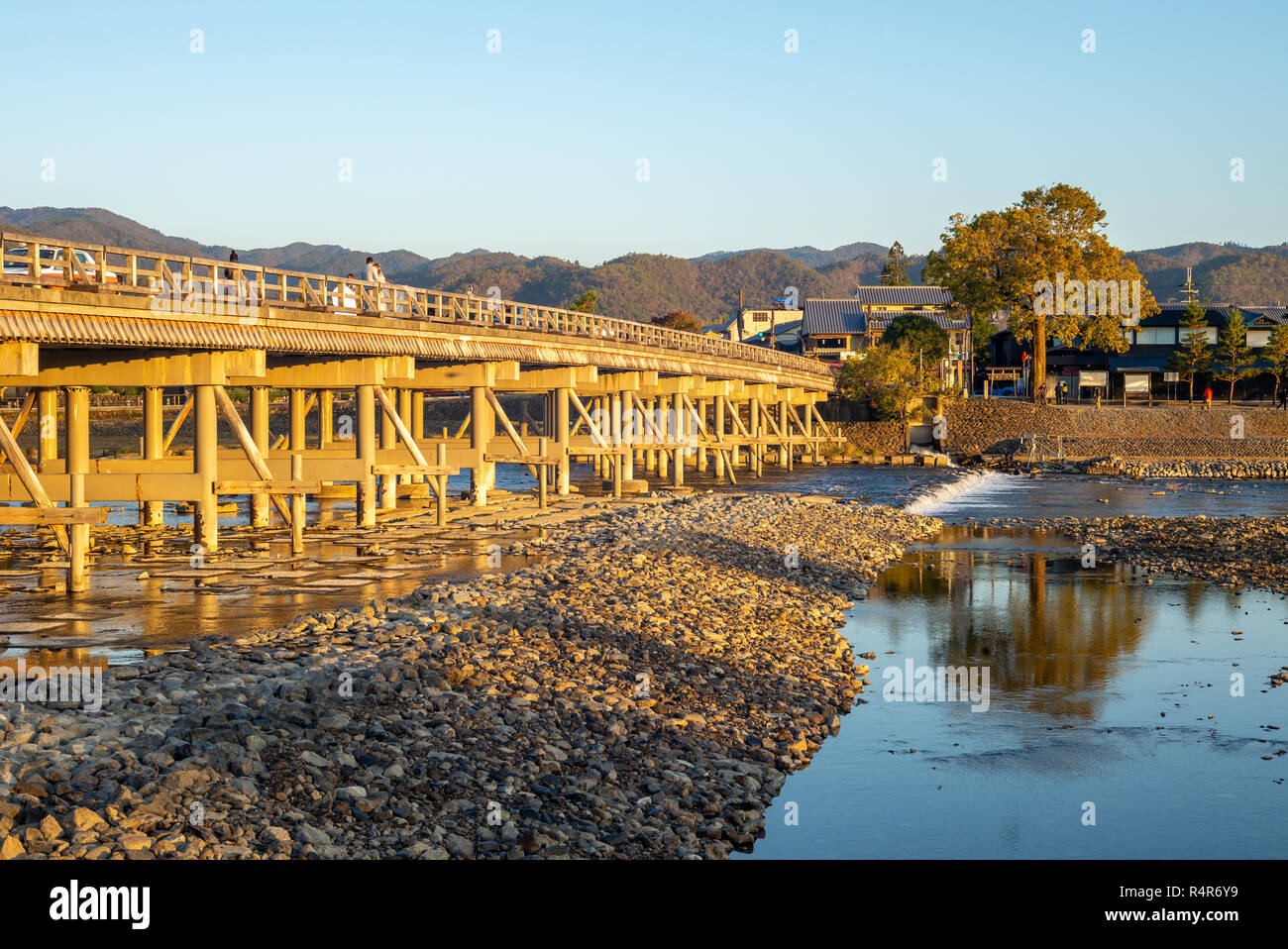 Togetsukyo (moon cross) bridge, arashiyama, kyoto Stock Photo