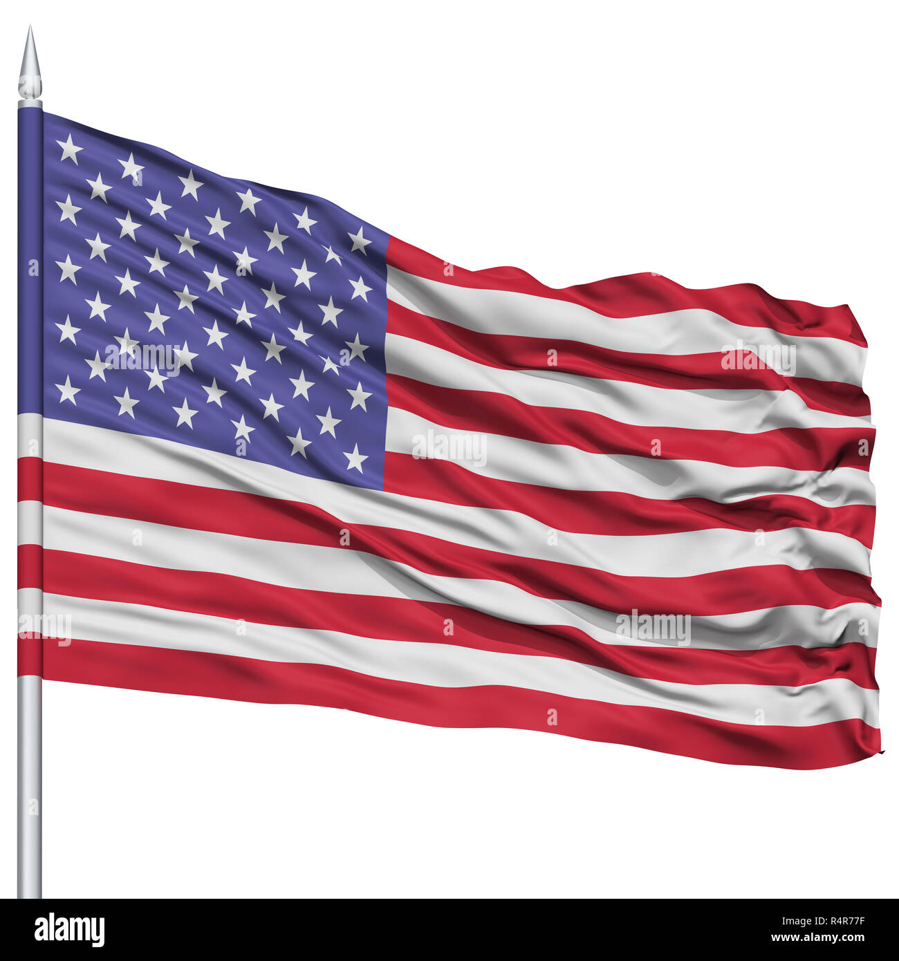 United States Flag on Flagpole Stock Photo - Alamy