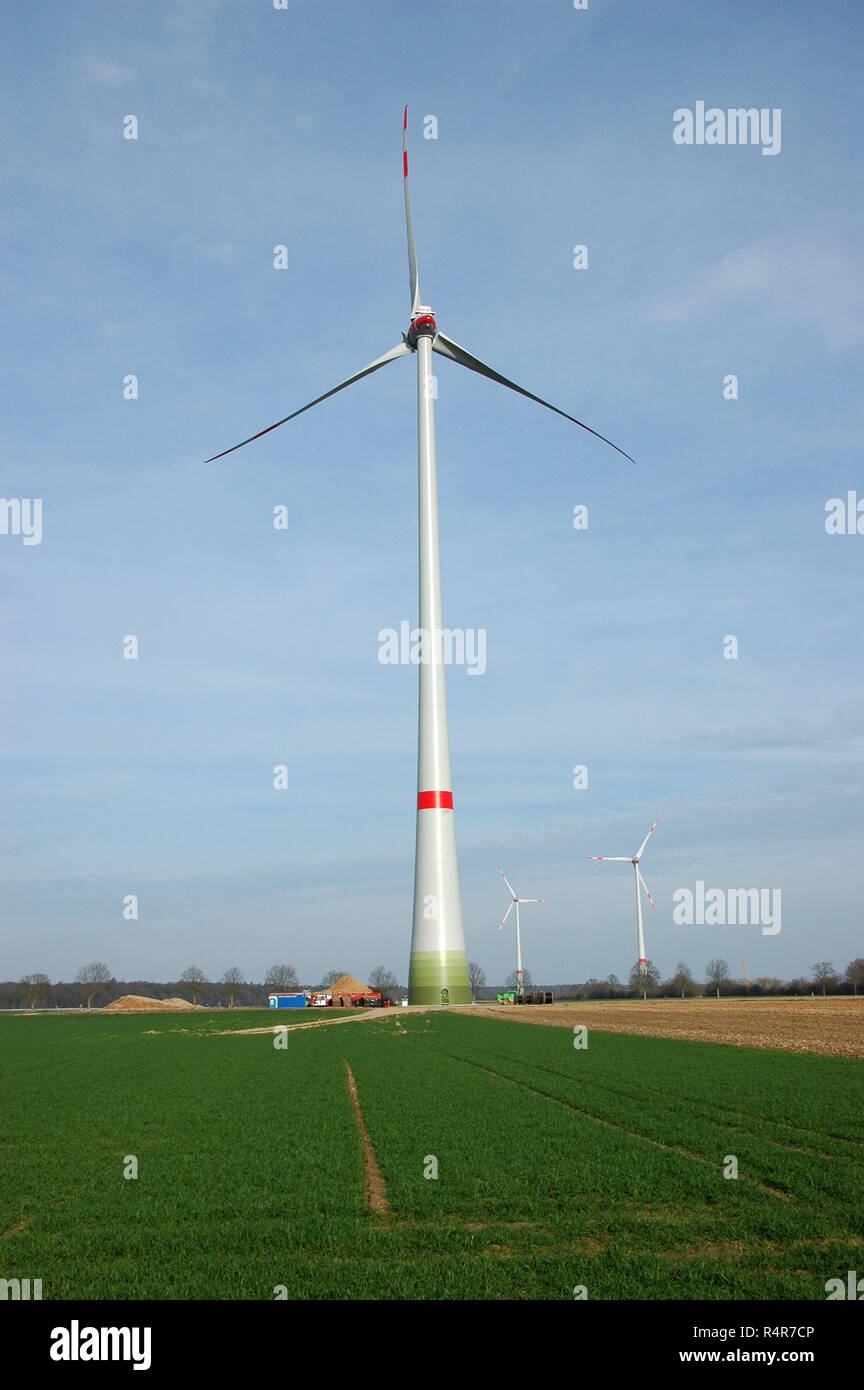 new wind farm in hatzenbÃ¼hl in the sÃ¼dpfalz Stock Photo