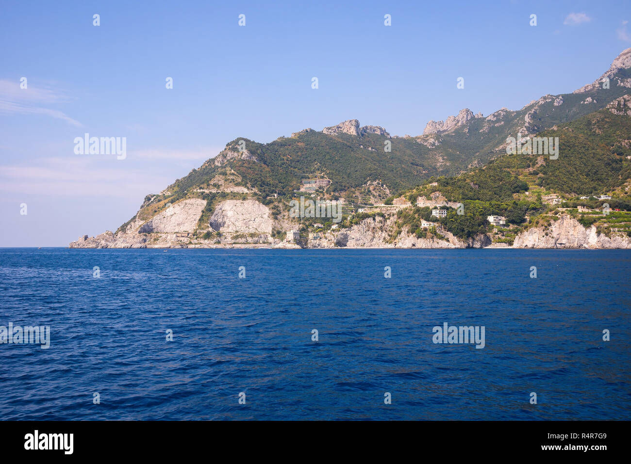 amalfi coast seen from the sea Stock Photo