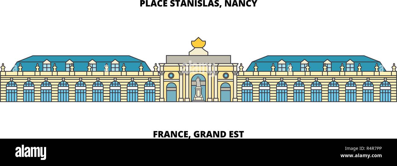 France Grand Est Place Stanislas Place De La Carriere And Place D Alliance In Nancy Line Travel Landmark Skyline Vector Design Stock Vector Image Art Alamy