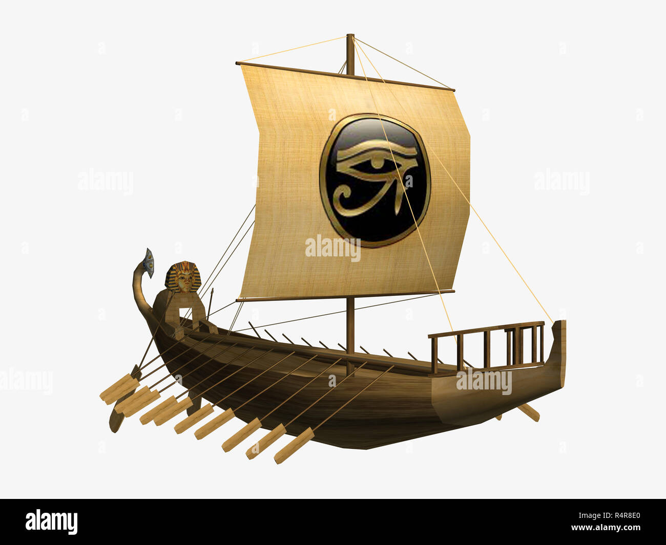 egyptian galley isolated Stock Photo