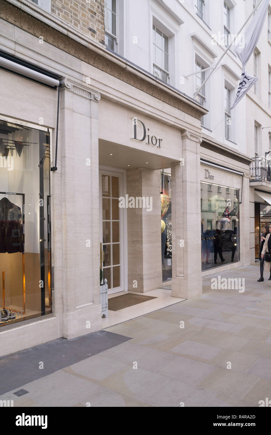 The Dior Shop on New Bond St, Mayfair, London Stock Photo