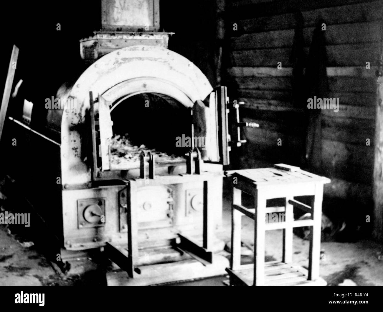 crematorium in the belsen concentration camp Stock Photo