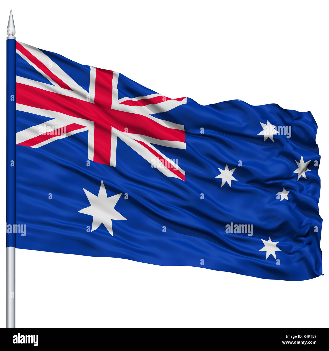Australia Flag on Flagpole Stock Photo Alamy