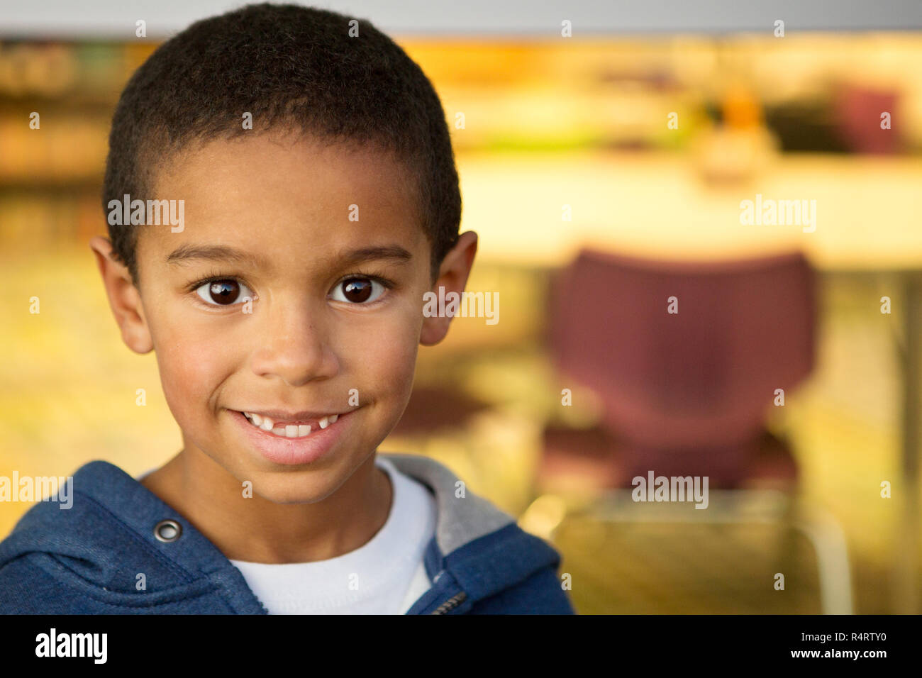 Happy little boy at school. Stock Photo