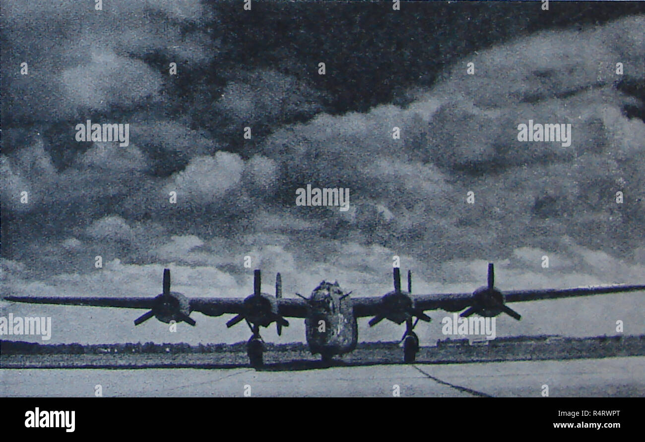 A 1940's printed photograph of the U.S. Ford-built B24 Liberator,Bomber Stock Photo